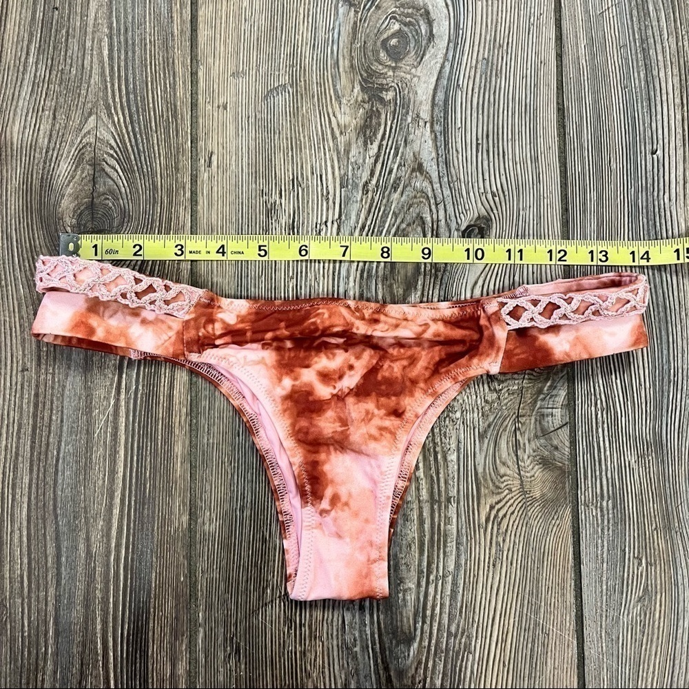 XHILARATION Pink Tie Dye Bikini Bottoms Ruched Swim Bottoms Cheeky NWOT - Picture 5 of 10
